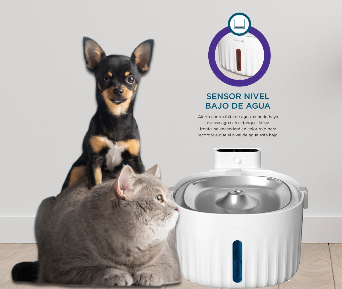 Fuente Bebedero Automático Para Mascotas Con Sensor De Movimiento 2Lts PW100