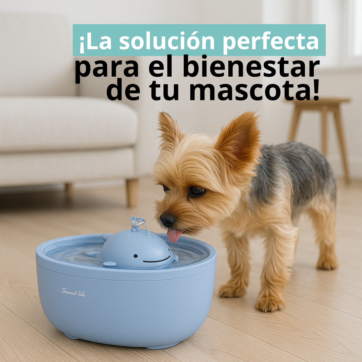 Fuente Bebedero Automático para mascotas 2Lts Ballenita PW30
