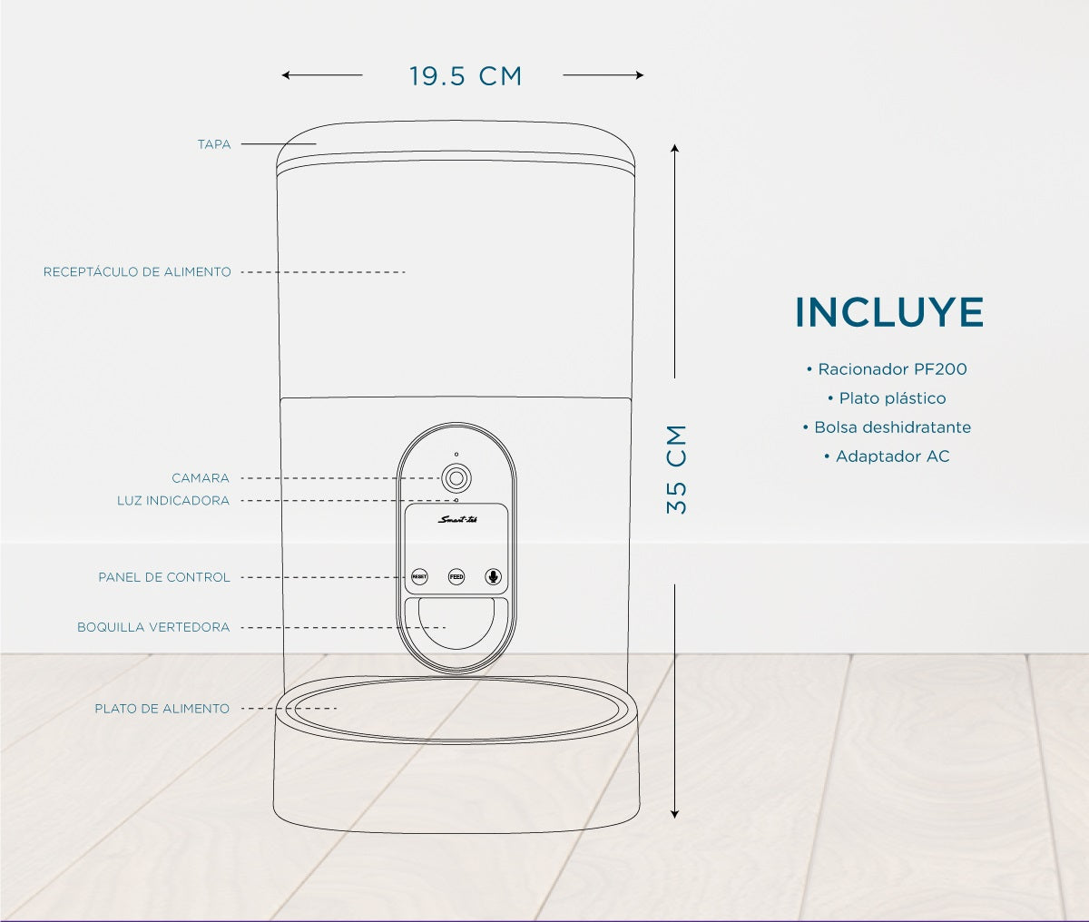 Racionador de alimentos Automático Wi-Fi PF200