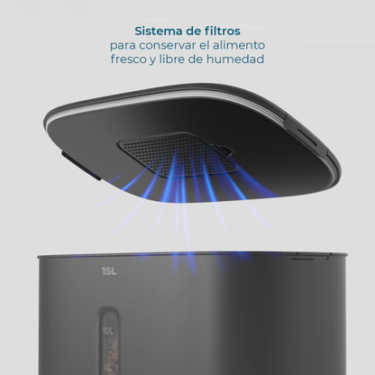 Comedero Automático Elevado Para Mascotas Mordida grande 15l Smart-tek