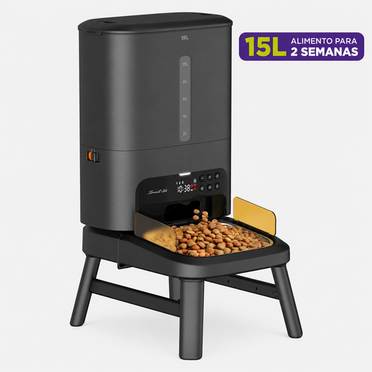 Comedero Automático Elevado Para Mascotas Mordida grande 15l Smart-tek