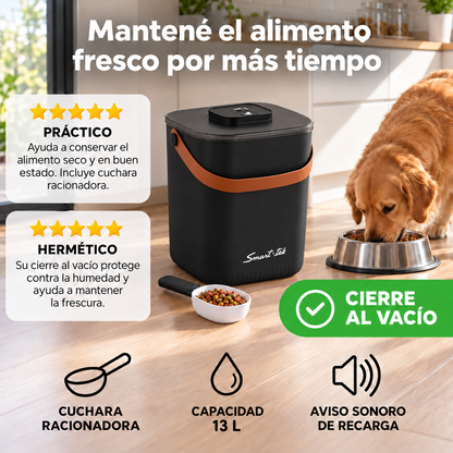 Contenedor Hermético de Alimento para Mascotas, con bomba de sellado al vacío - Negro