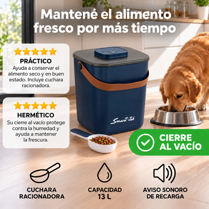 Contenedor Hermético de Alimento para Mascotas, con bomba de sellado al vacío - Azul