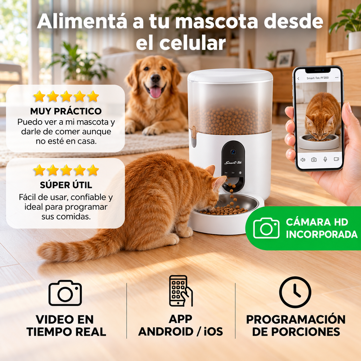 Racionador de alimentos Automático Wi-Fi PF200