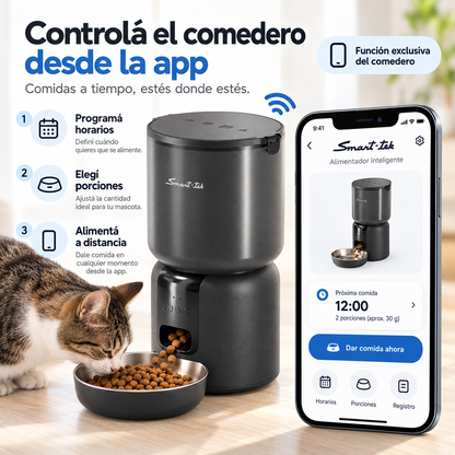 Combo Mascotas Racionador 4l + Bebedero 2,2l Automatico App