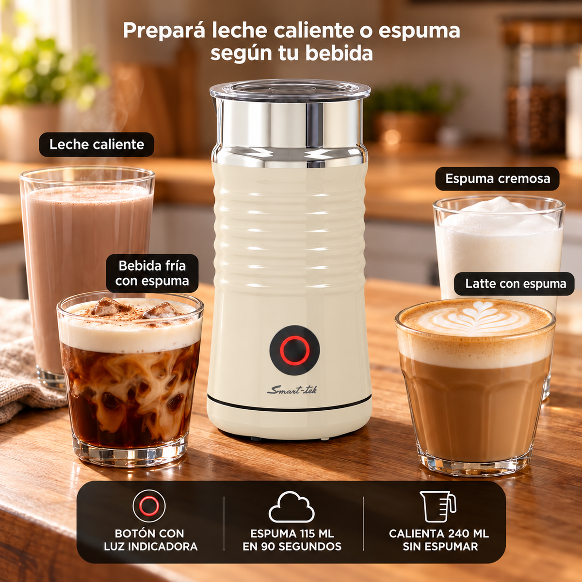Espumador de Leche Color Vainilla