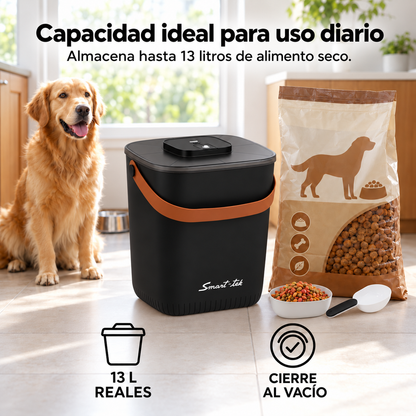 Contenedor Hermético de Alimento para Mascotas, con bomba de sellado al vacío - Negro