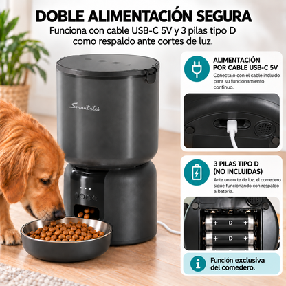 Combo Mascotas Racionador 4l + Bebedero 2,2l Automatico App