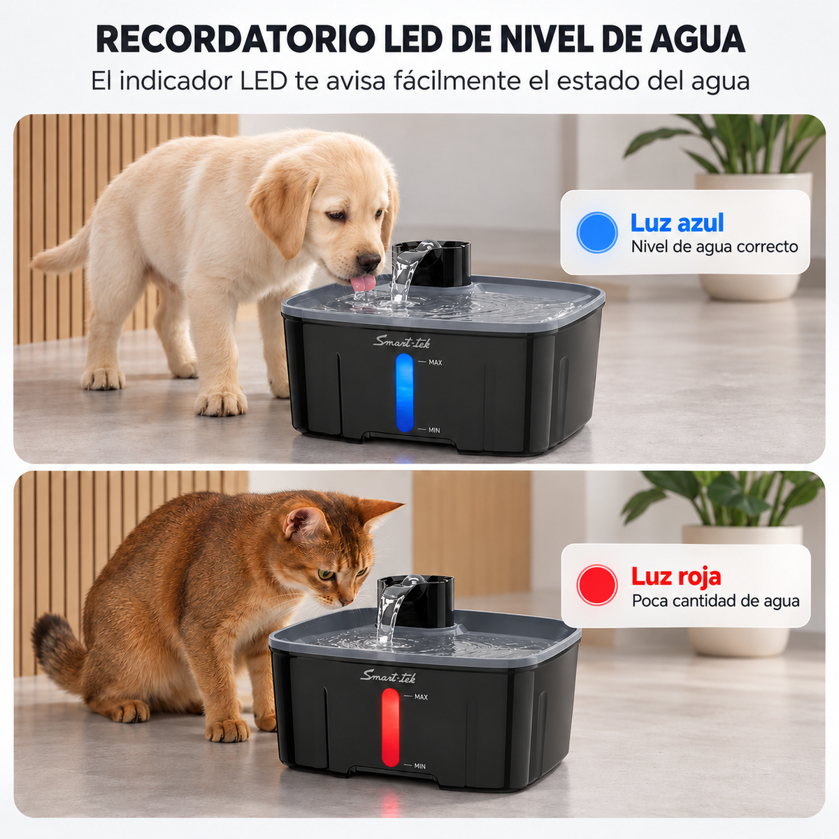 Bebedero Automático Grande Para Mascotas 8 Litros Smart-Tek