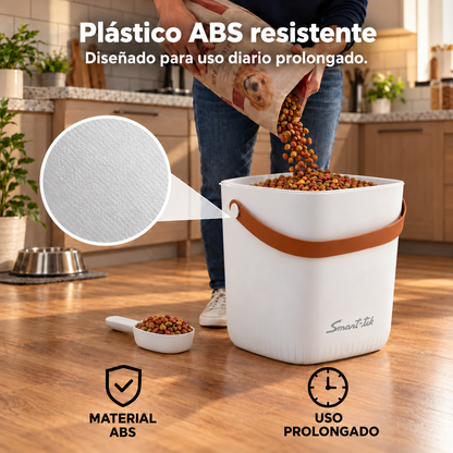 Contenedor Hermético de Alimento para Mascotas, con bomba de sellado al vacío - Blanco