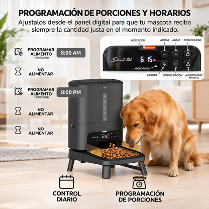 Comedero Automático Elevado Para Mascotas Mordida grande 15l Smart-tek