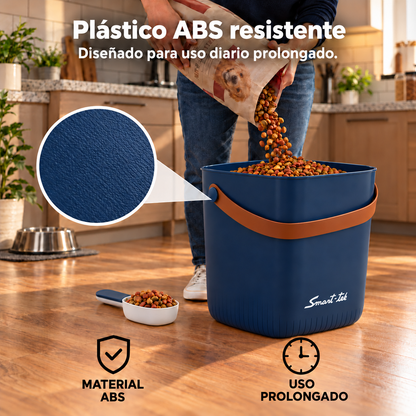Contenedor Hermético de Alimento para Mascotas, con bomba de sellado al vacío - Azul