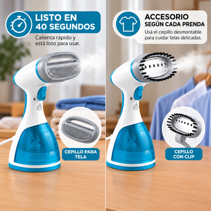 Plancha Vertical a Vapor de Mano 1000W con Caldera de Alta Presión y Accesorios GS1212