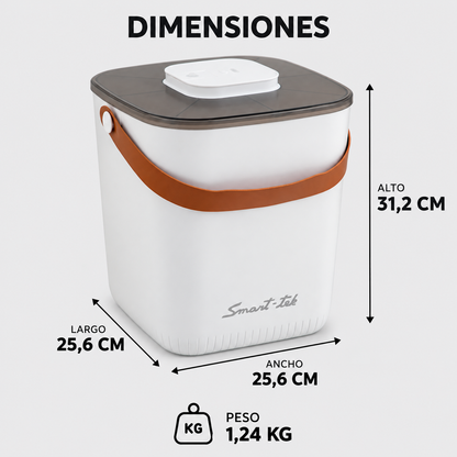 Contenedor Hermético de Alimento para Mascotas, con bomba de sellado al vacío - Blanco
