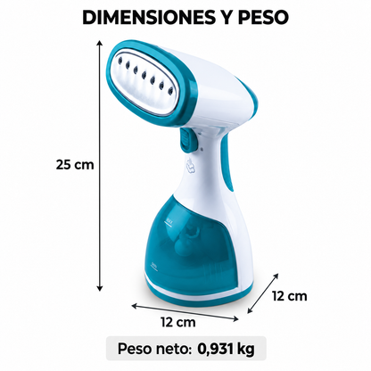 Plancha Vertical a Vapor de Mano 1000W con Caldera de Alta Presión y Accesorios GS1212