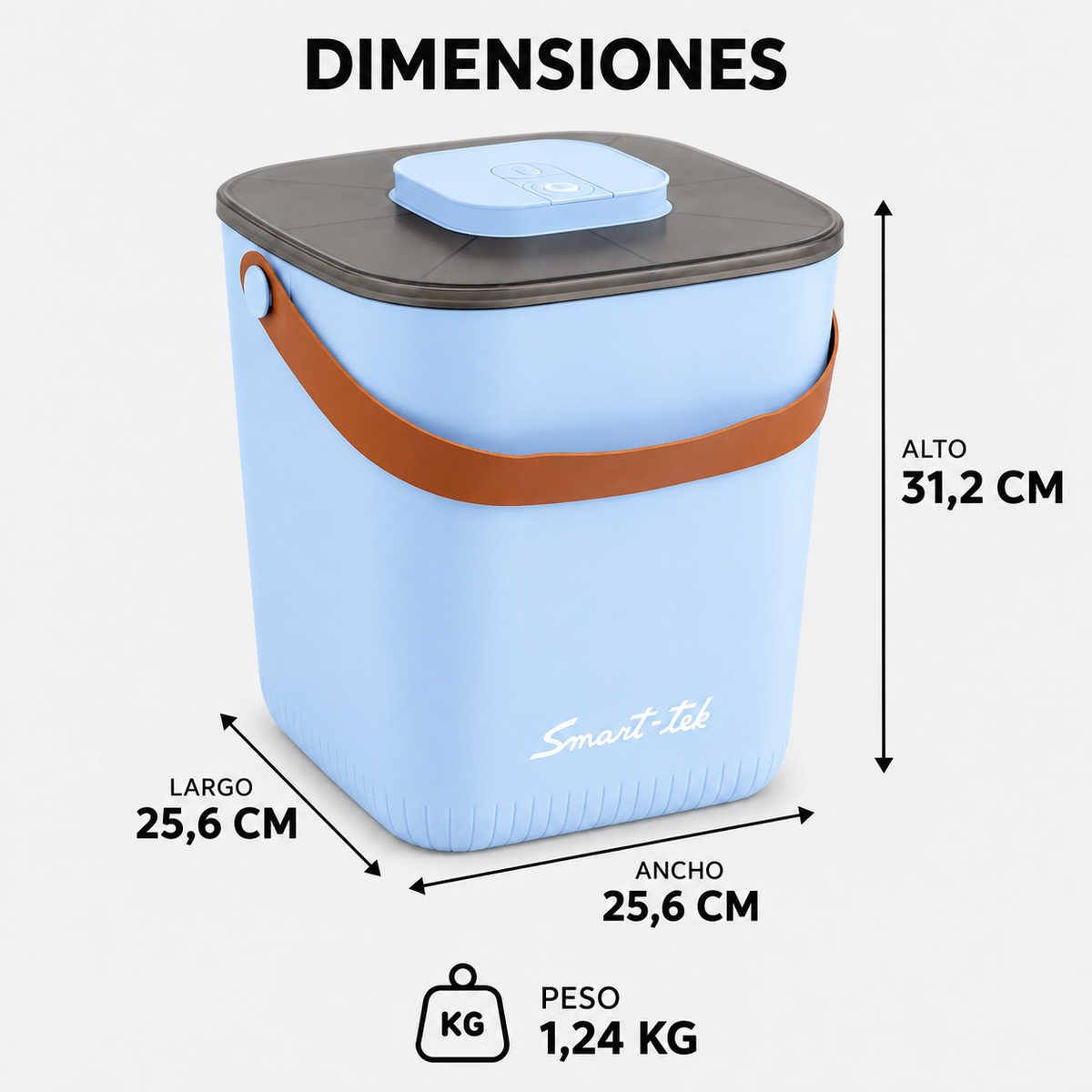 Contenedor Hermético de Alimento para Mascotas, con bomba de sellado al vacío - Celeste