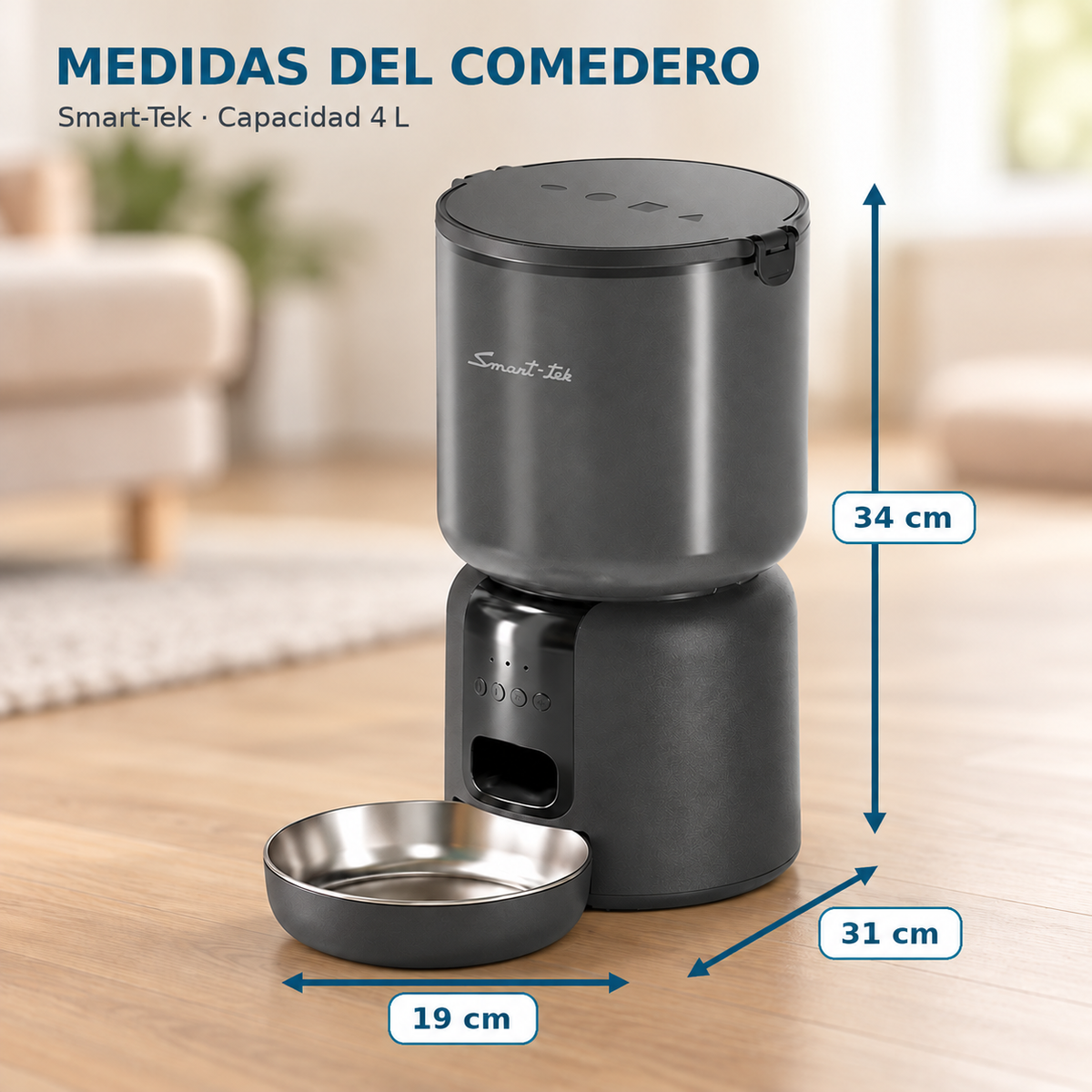 Combo Mascotas Racionador 4l + Bebedero 2,2l Automatico App