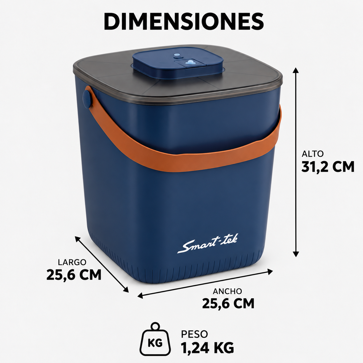 Contenedor Hermético de Alimento para Mascotas, con bomba de sellado al vacío - Azul