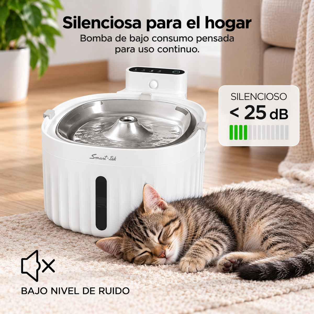 Fuente Bebedero Automático Para Mascotas Con Sensor De Movimiento 2Lts PW100