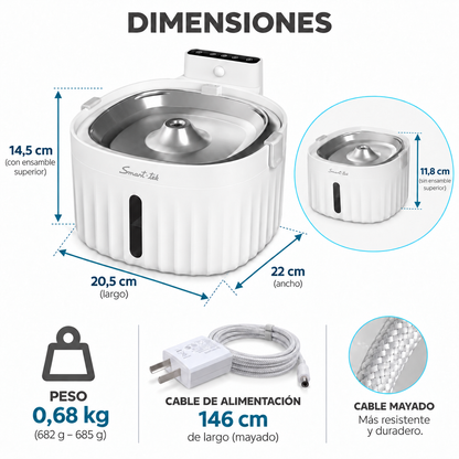Fuente Bebedero Automático Para Mascotas Con Sensor De Movimiento 2Lts PW100