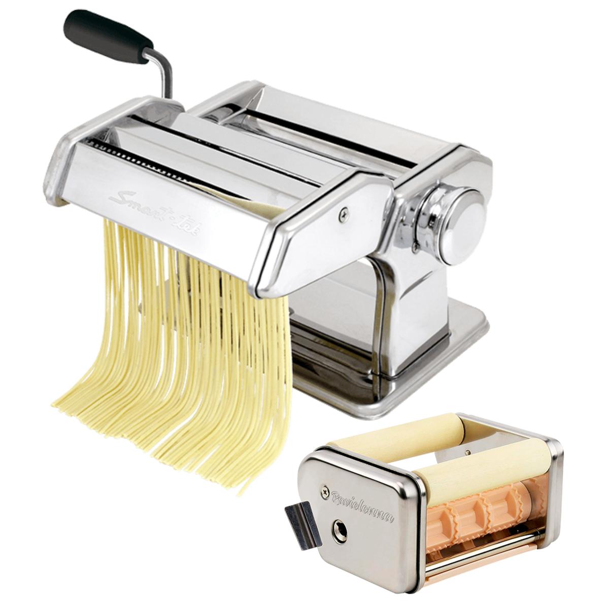 Fabrica Pastas Smart Tek + Raviolera Cortante Maquina Fideo Color Plateado