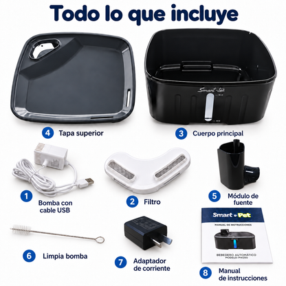 Bebedero Automático Grande Para Mascotas 8 Litros Smart-Tek