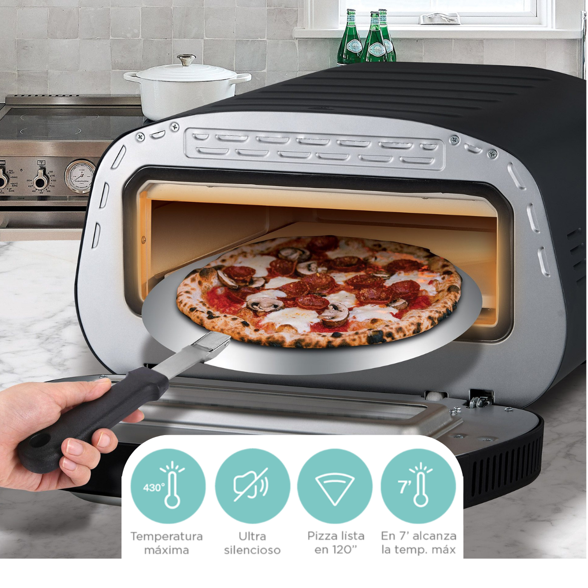 Horno de Pizza eléctrico 1700w Milano E.MAX1