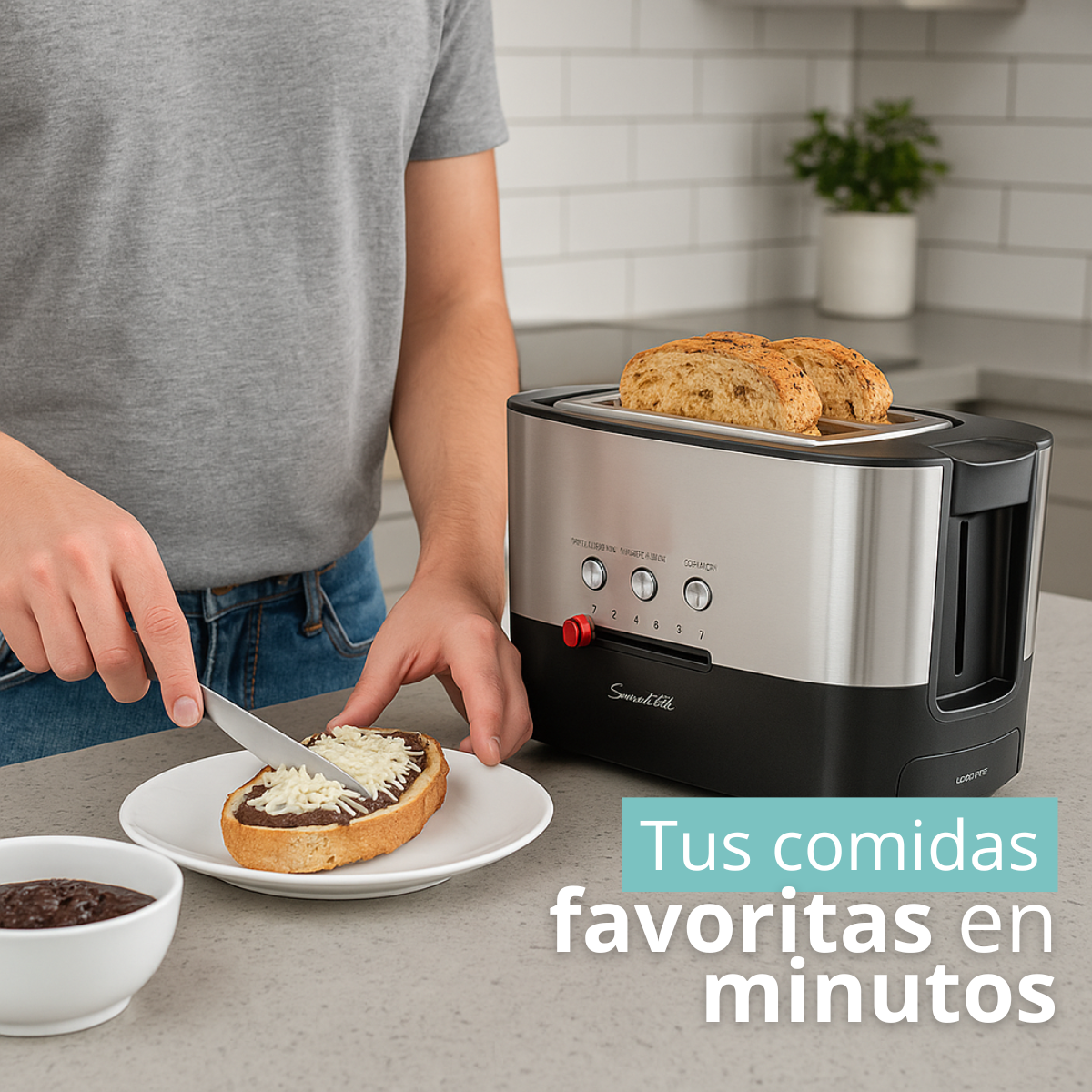 Tostador De Pan 2 Rebanadas 1000w 7 Niveles de potencia Sd2041