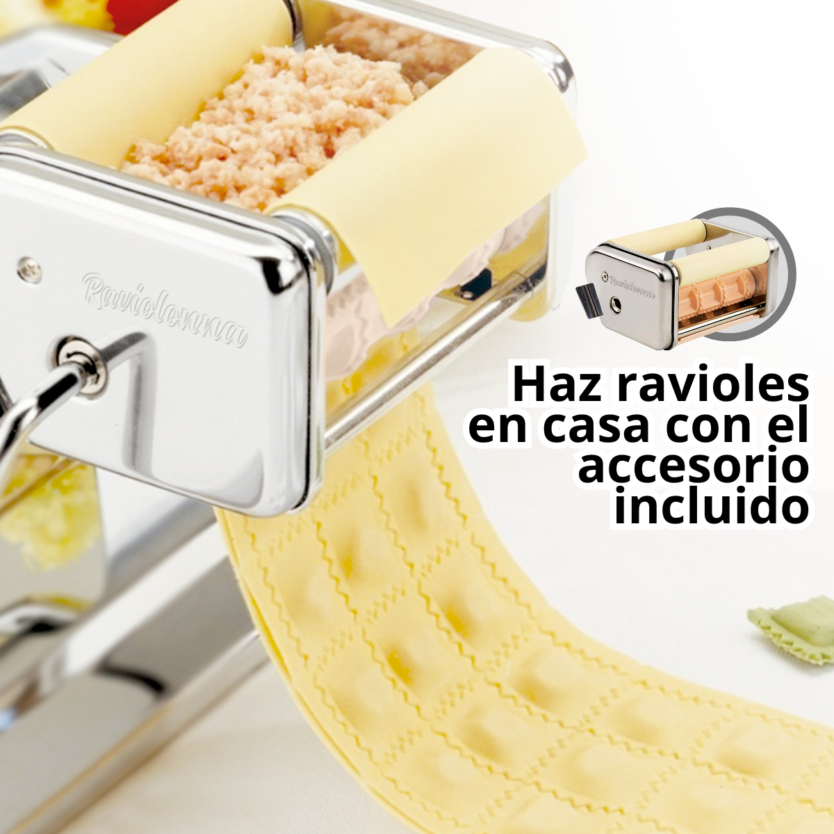 Máquina para Pastas con accesorio para raviolis - Raviolonna