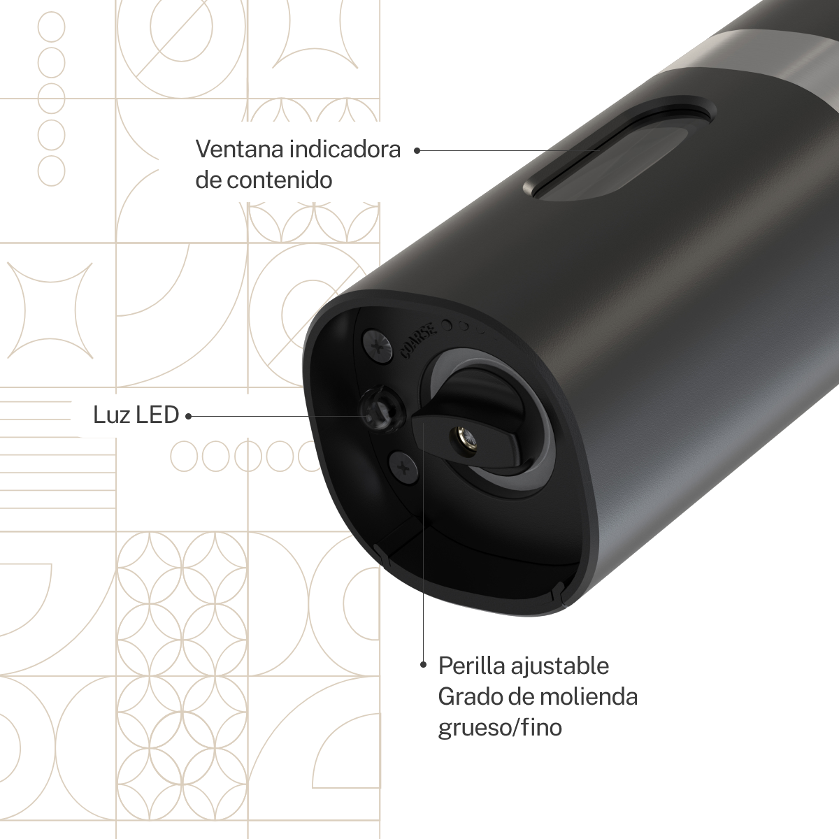 Juego de Molinillo eléctrico Salero Y Pimentero Recargable Por Usb