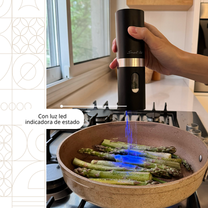 Juego de Molinillo eléctrico Salero Y Pimentero Recargable Por Usb