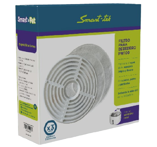 Filtro de Repuesto para Bebedero de Mascotas PW100 (Pack X3)